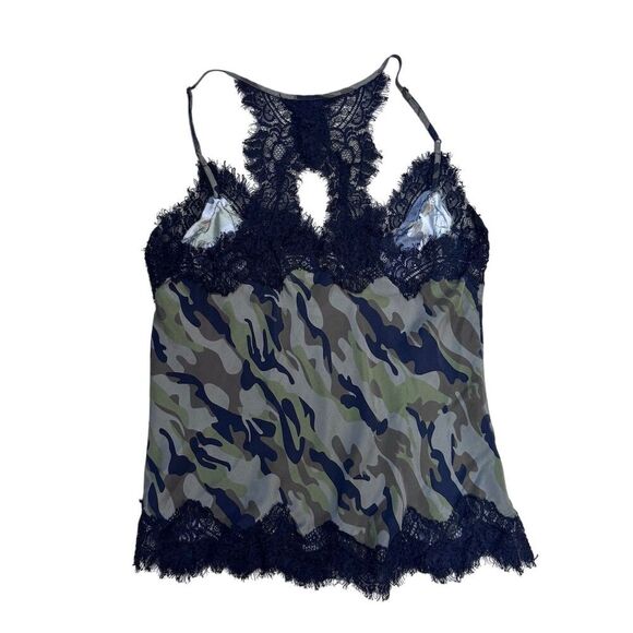 EUC Gold Hawk Women's Camouflage Lace Silk Cami Top Size S Multicolor - Picture 2 of 4